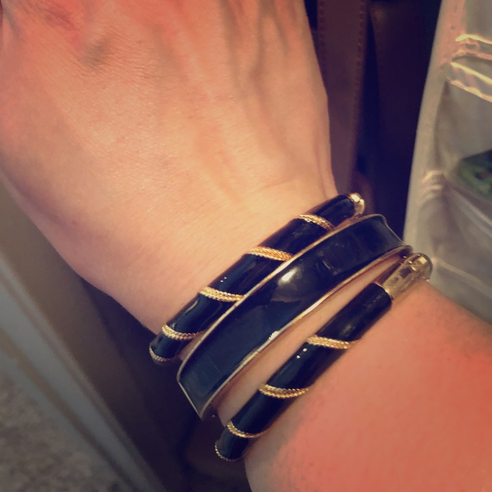 Black and gold bracelets